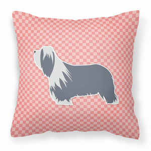 Dog Profile Checkerboard Design Fabric Decorative Pillow - 638508511003