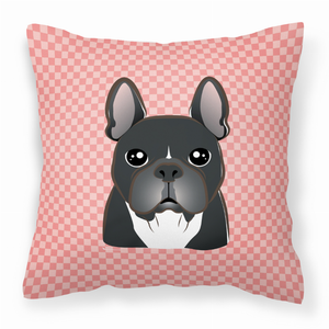 Checkerboard Print With Dog Fabric Decorative Pillow - 615872898787