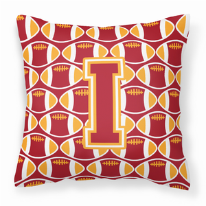 Carolines Treasures Monogram Letter Football Decorative Cushion, 14x14 Inches, Comfortable Polyester Material