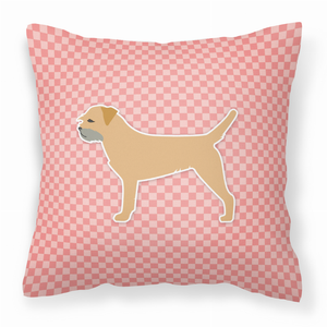 Dog Profile Checkerboard Design Fabric Decorative Pillow - 638508510723