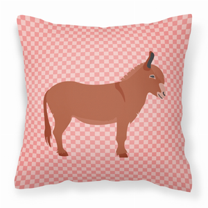 Pink Check Themed Fabric Decorative Pillow - 638508934536