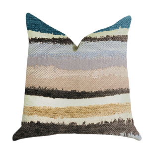 Plutus Blue Stone River Sand Multi Color Luxury Throw Pillow - 641753664851