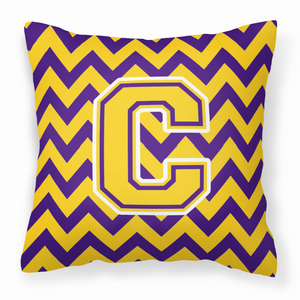 Monogram Letter Chevron Fabric Decorative Pillow - 638508316219