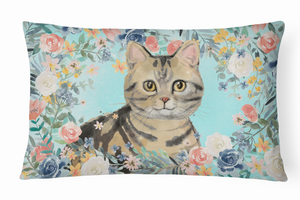 Dog Art Spring Flowers Canvas Fabric Decorative Pillow - 194030034323