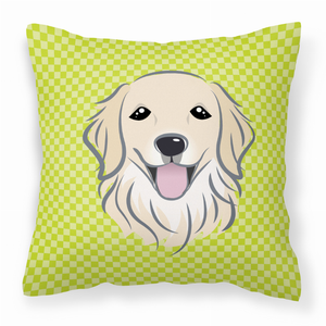 Dog Face Checkerboard Design Fabric Decorative Pillow - 615872897322