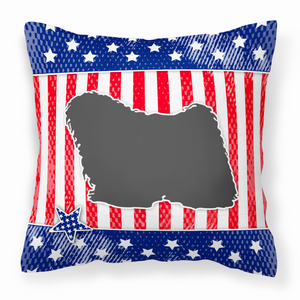 USA Patriotic With Dog Fabric Decorative Pillow - 638508514462