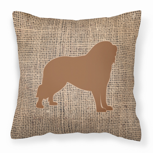 Dog Silhouette Burlap Fabric Decorative Pillow - 615872540860
