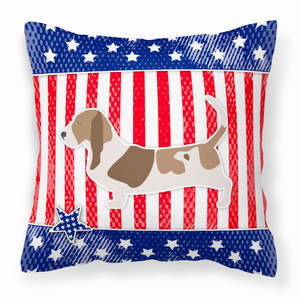 USA Patriotic With Dog Fabric Decorative Pillow - 638508513854
