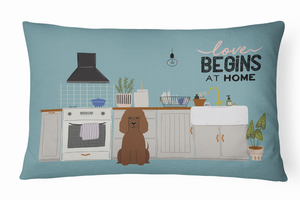 Dog Kitchen Scene Art Canvas Fabric Decorative Pillow - 194030364529