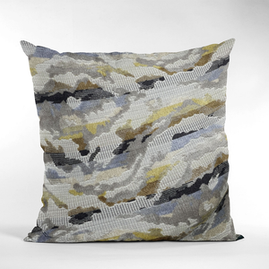 Plutus Velvet Crest Black, Gray, Citrine Handmade Luxury Pillow - 710594789075