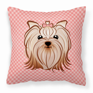 Checkerboard Print With Dog Fabric Decorative Pillow - 615872898558