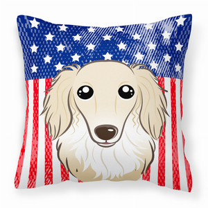 American Flag and Dog Fabric Decorative Pillow - 638508245083
