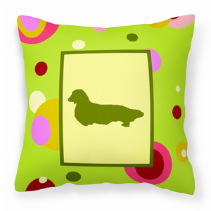 Green Fabric Decorative Pillow with Dog Silhouette - 615872499465