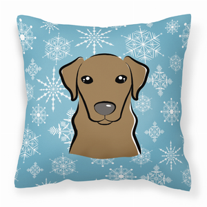 Winter Snowflake Dog Face Design Fabric Decorative Pillow - 638508110787