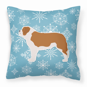 Winter Snowflake Dog Profile Art Fabric Decorative Pillow - 638508510594