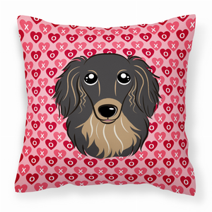 Dog With XOXO Hearts Fabric Decorative Pillow - 638508676658