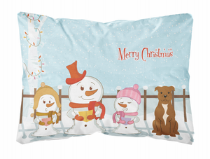 Merry Christmas Carolers Dog Art Canvas Fabric Decorative Pillow - 638508467782