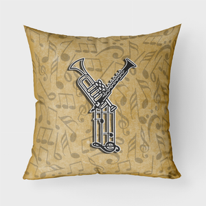 Letter Musical Instrument Alphabet Fabric Decorative Pillow - 615872980369
