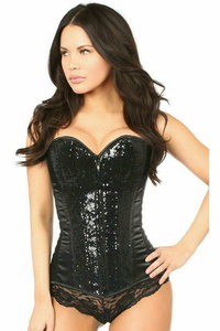Top Drawer Sequin Steel Boned Corset - 635409138629