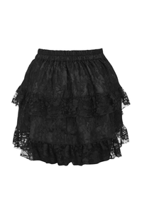 Black Lace Ruched Bustle Skirt - 840389601159