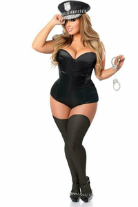 Lavish Rhinestone Cop Costume - 635409153431