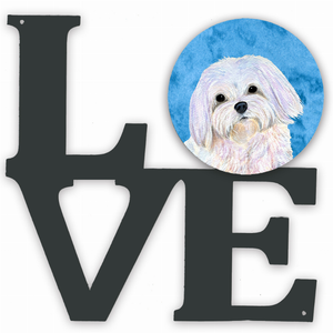 Blue/Pink Dog Metal Wall Artwork LOVE - 194030207765