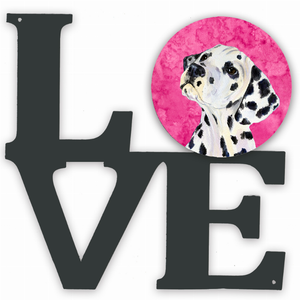 Blue/Pink Dog Metal Wall Artwork LOVE - 194030208557