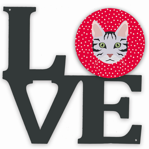 Cat Face Metal Wall Artwork LOVE - 194030209790