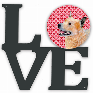 Dog Hearts Love and Valentine's Day Portrait Metal Wall Artwork LOVE - 194030205013