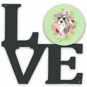 Dog Breed Flowers Design Metal Wall Artwork LOVE - 194030191255