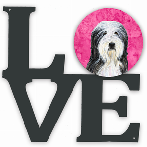 Blue/Pink Dog Metal Wall Artwork LOVE - 194030208601