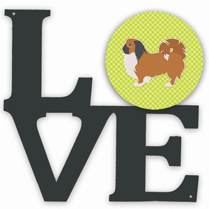 Checkerboard Dog Profile Metal Wall Artwork LOVE - 194030196854