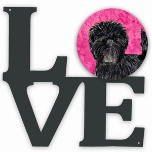 Blue/Pink Dog Metal Wall Artwork LOVE - 194030208748