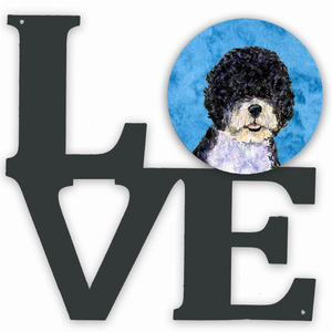 Blue/Pink Dog Metal Wall Artwork LOVE - 194030207840