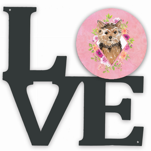 Dog Breed Flowers Design Metal Wall Artwork LOVE - 194030189702