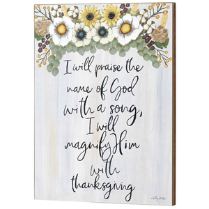 Wall Plaque Praise The Name Of God - 603799625784