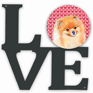 Dog Hearts Love and Valentine's Day Portrait Metal Wall Artwork LOVE - 194030205341