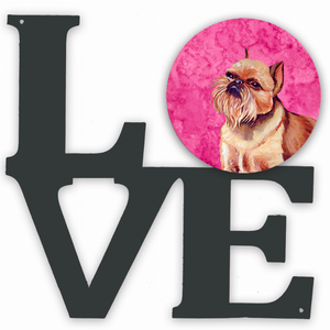 Blue/Pink Dog Metal Wall Artwork LOVE - 194030205433