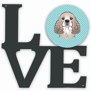 Checkerboard Dog Face Metal Wall Artwork LOVE - 194030191941
