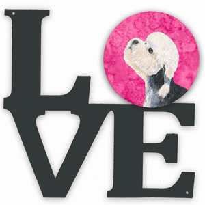 Blue/Pink Dog Metal Wall Artwork LOVE - 194030208663