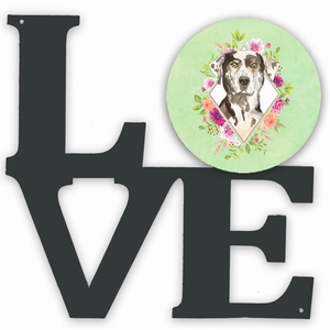 Dog Breed Flowers Design Metal Wall Artwork LOVE - 194030191590