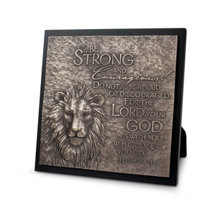 Sculpture Plaque Moments Of Faith Lion - 667665117100