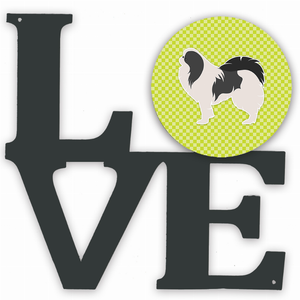 Checkerboard Dog Profile Metal Wall Artwork LOVE - 194030196847