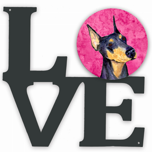 Blue/Pink Dog Metal Wall Artwork LOVE - 194030208588