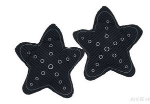 Anne Home - Set of 2 Blue-Shaped Star Pillows - 640901137179