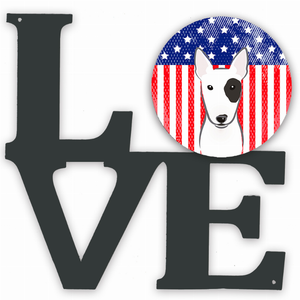 American Flag and Dog Face Metal Wall Artwork LOVE - 194030193730