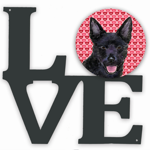 Dog Hearts Love and Valentine's Day Metal Wall Artwork LOVE - 194030207215