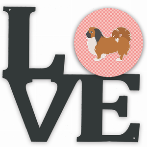 Checkerboard Dog Profile Metal Wall Artwork LOVE - 194030194850