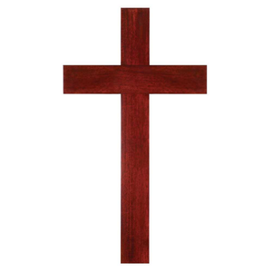 Mahogany Wood Wall Cross - 603799379588