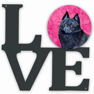 Blue/Pink Dog Metal Wall Artwork LOVE - 194030205686